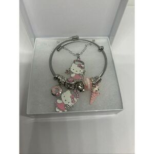 Hello Kitty Girls Women’s Charm Bracelet & Necklace